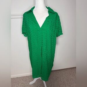 Preston & York Green Floral Eyelet Dress size 8